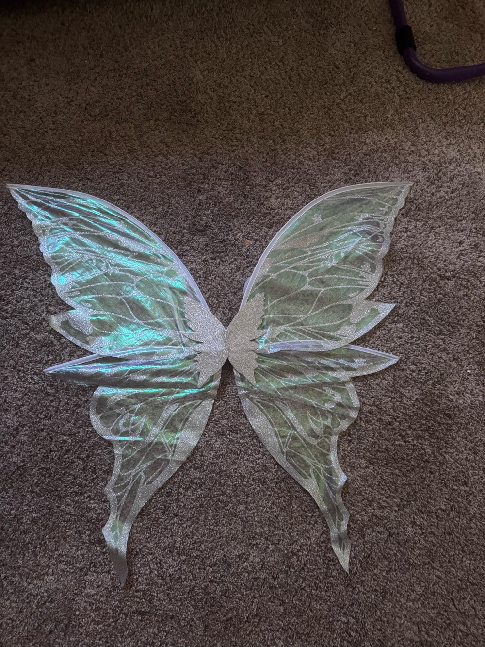 Iridescent Fairy Wings - Silver with Green/Blue Sheen